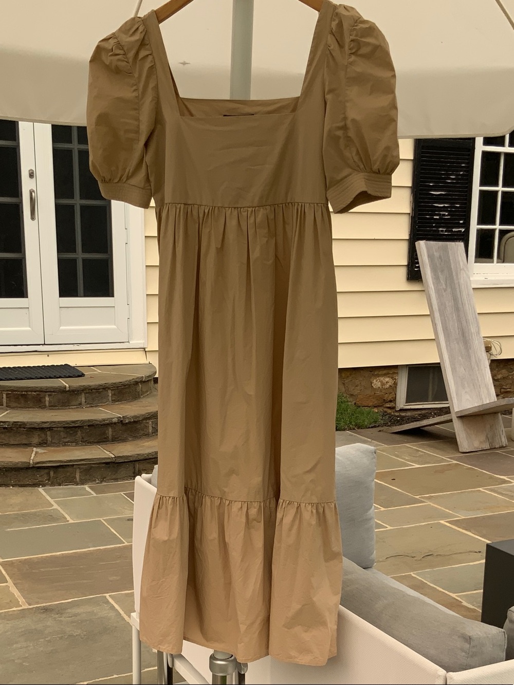 En Saison Women's Square Neck Puff Sleeve Midi Dress (XS)